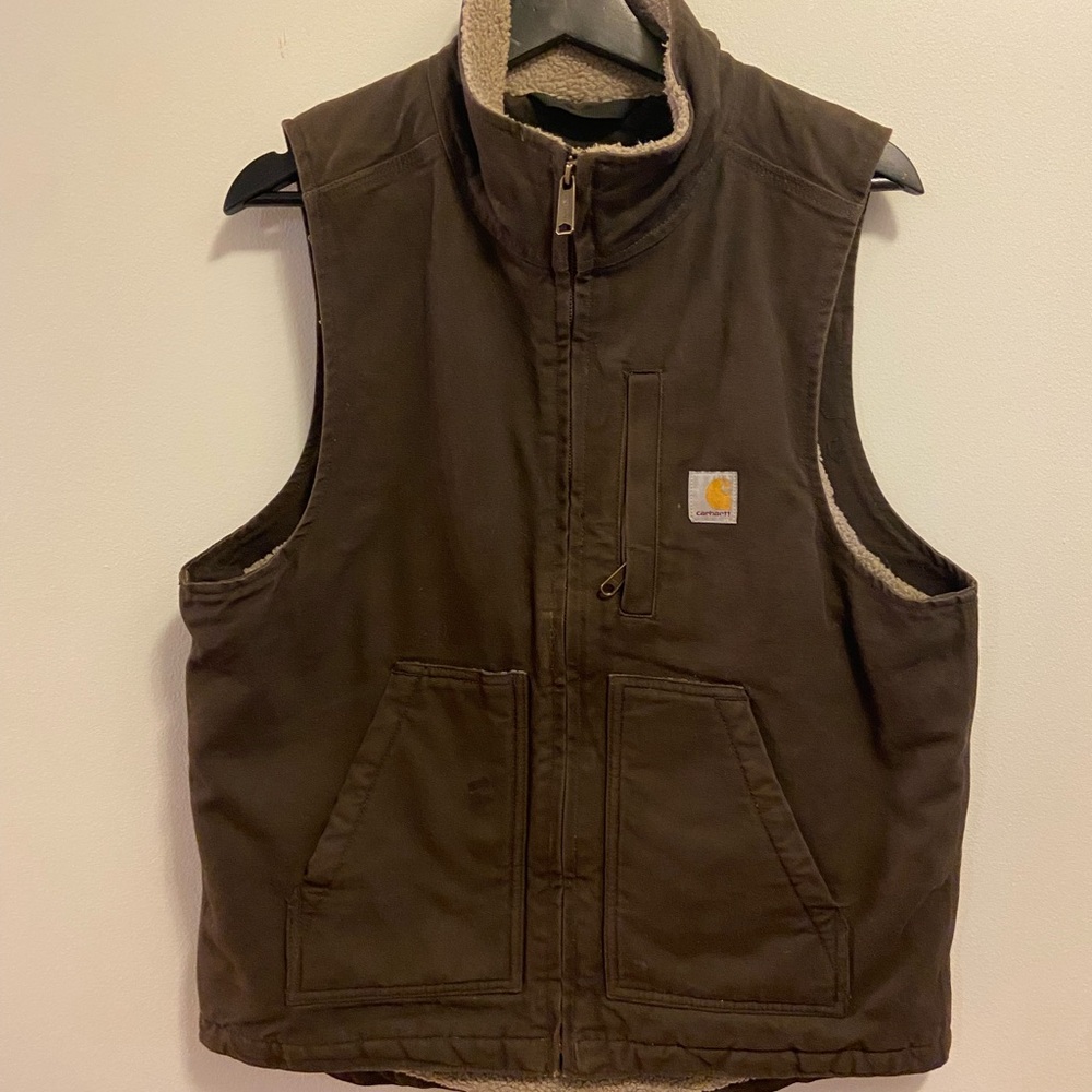 Carhartt Dark Brown Fleece-Lined Vest